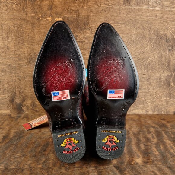 Los Altos Men's Black Cherry Teju Lizard Cowboy Boots 990718 Sz 10 EE STUNNING! - Picture 11 of 14